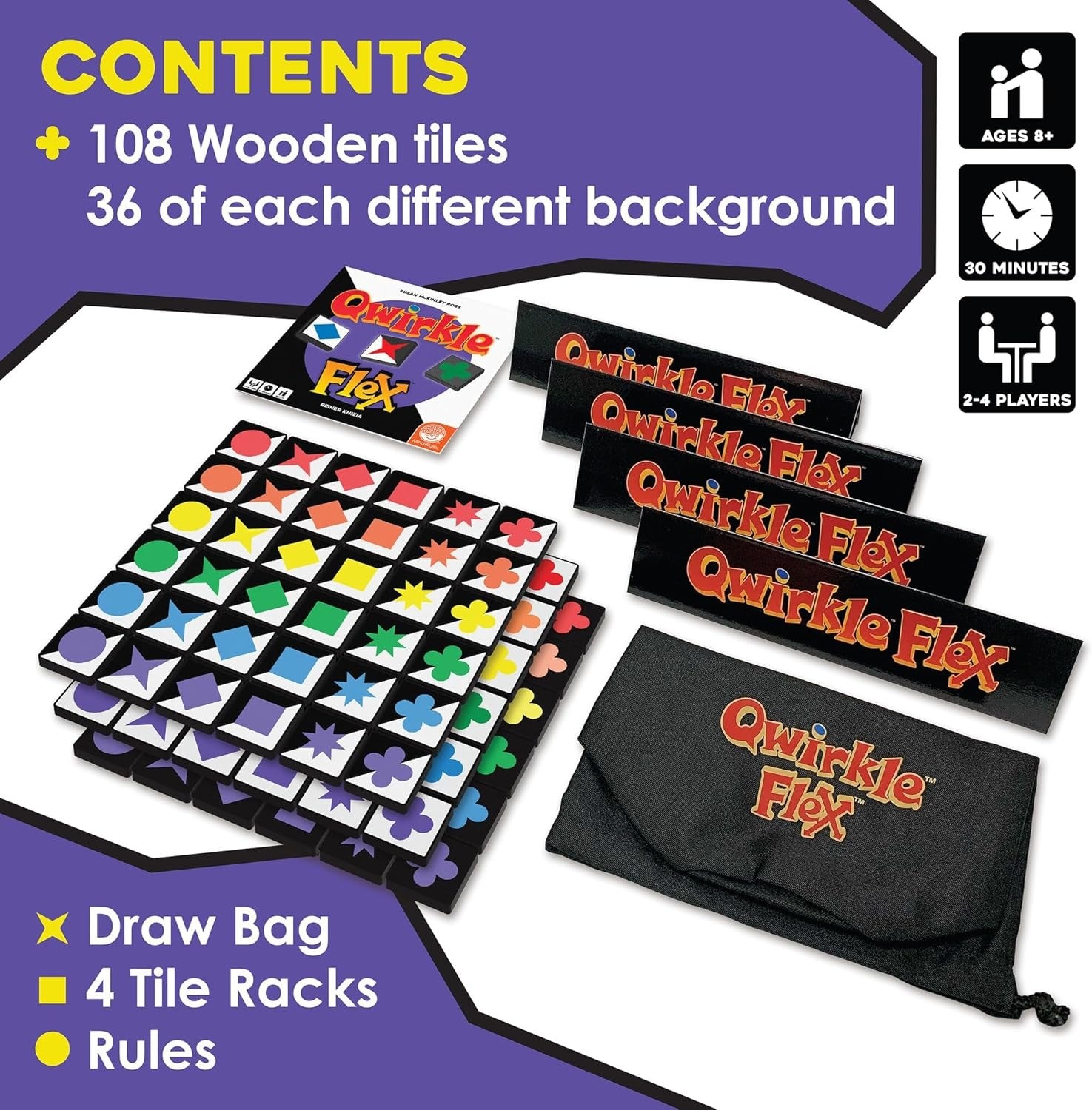 Qwirkle Flex [Board Game, 2-4 Players] Board Game MindWare