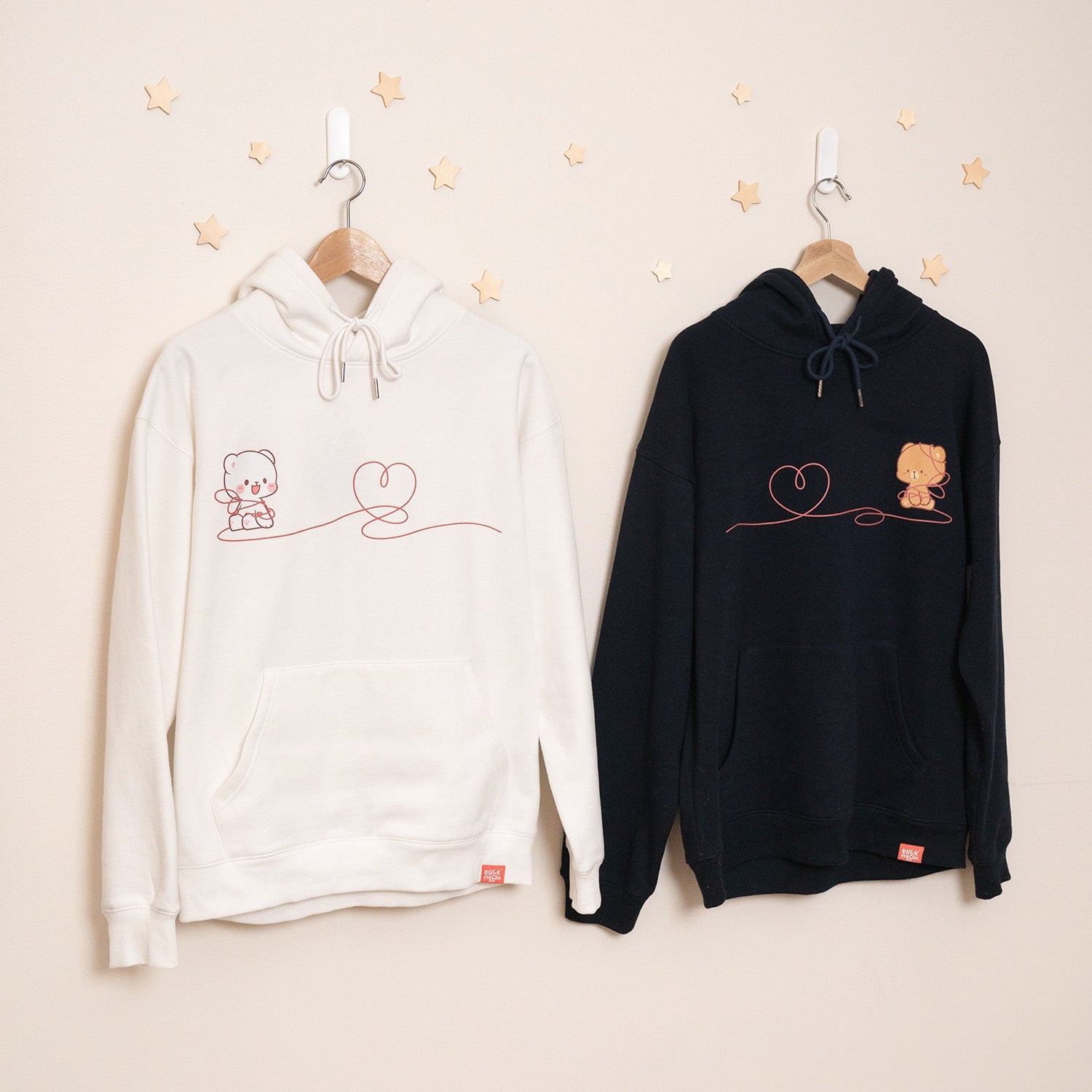 Milk Mocha Bear: Red String Hoodie - Mocha Hoodies Milk Mocha Bear