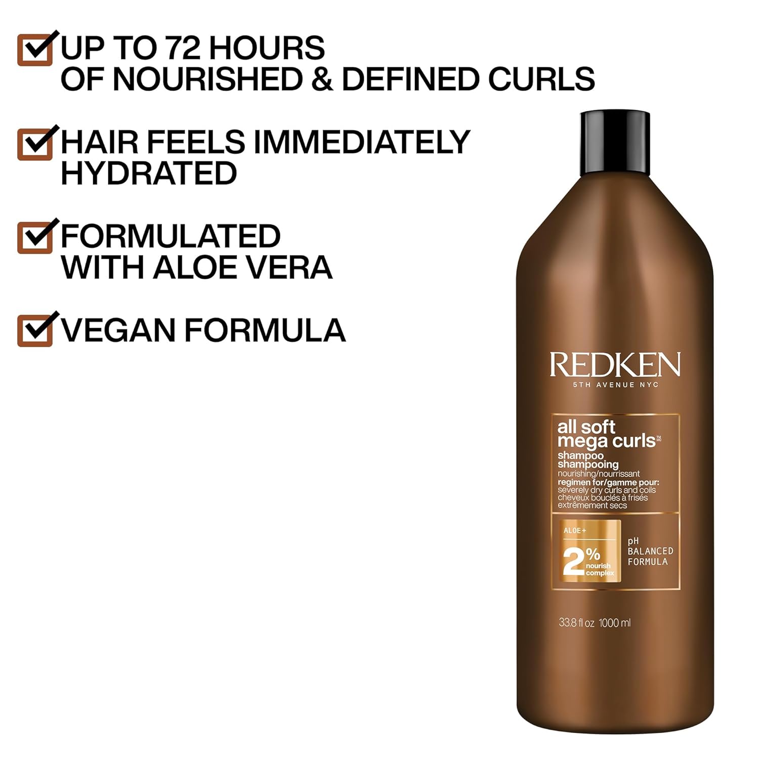 Redken All Soft Mega Curls Shampoo 1 L (33.8 fl oz) Shampoo Redken