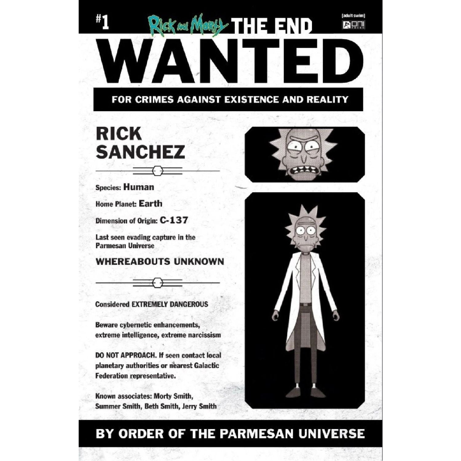 Rick And Morty The End: #1 [Most Wanted CVR E - 1:10] 2025 Comics Oni Press