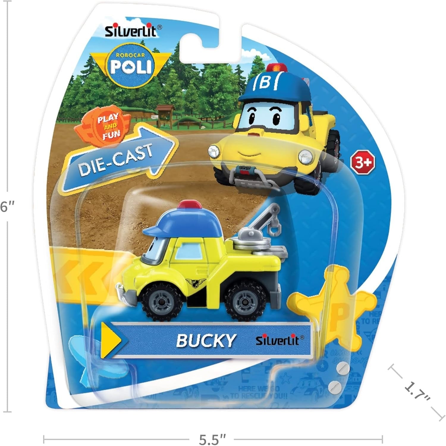 Robocar Poli: Play and Fun Die Cast Car - [Bucky] Toys & Games ROI Visual