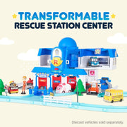 Robocar Poli: Transforming Headquarter Station Playset & Rescue Center Race Track Set Toys & Games ROI Visual
