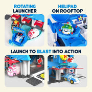 Robocar Poli: Transforming Headquarter Station Playset & Rescue Center Race Track Set Toys & Games ROI Visual