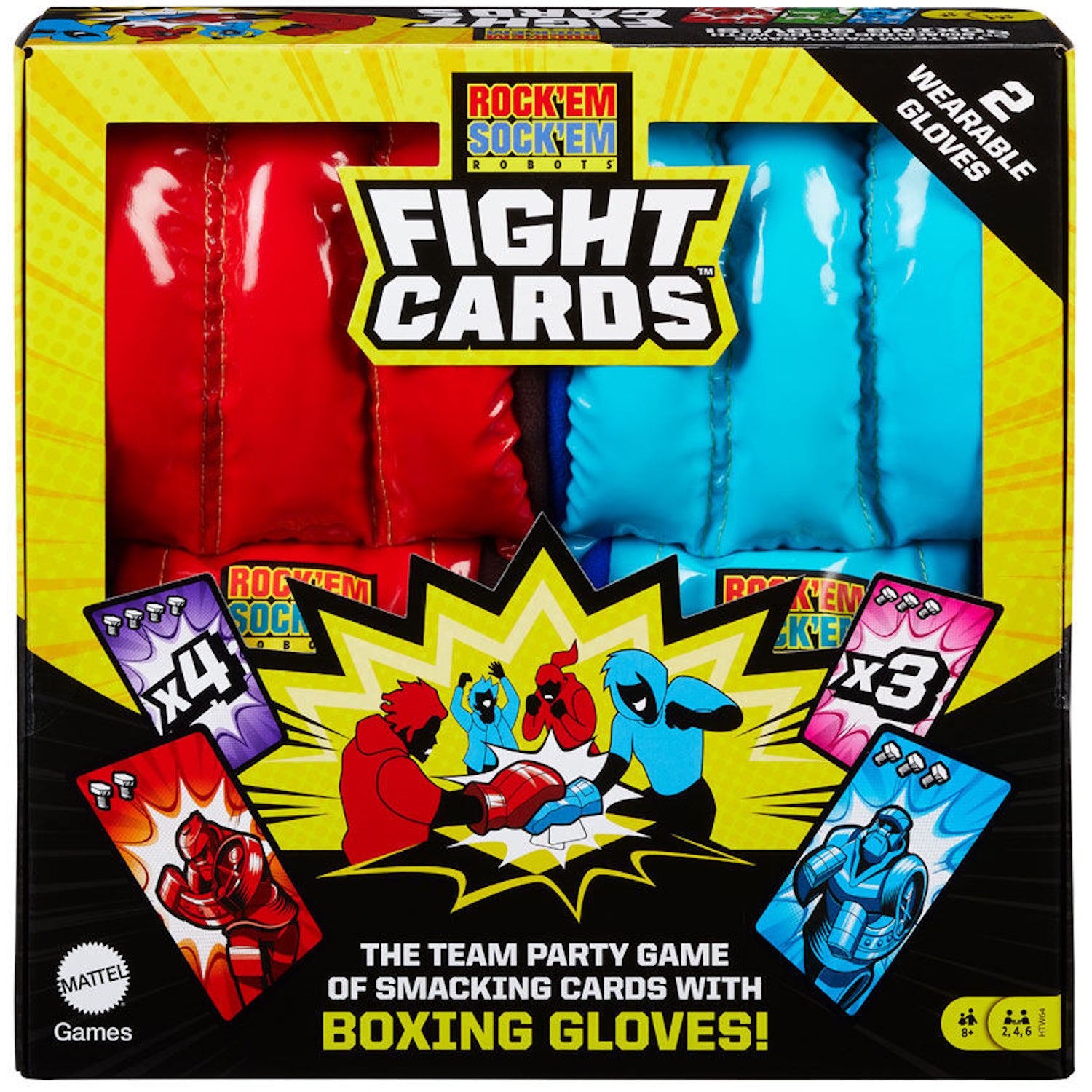 Rock 'Em Sock 'Em Robots - Fight Cards & 2 Boxing Gloves Team Party Card Game Board Game Mattel
