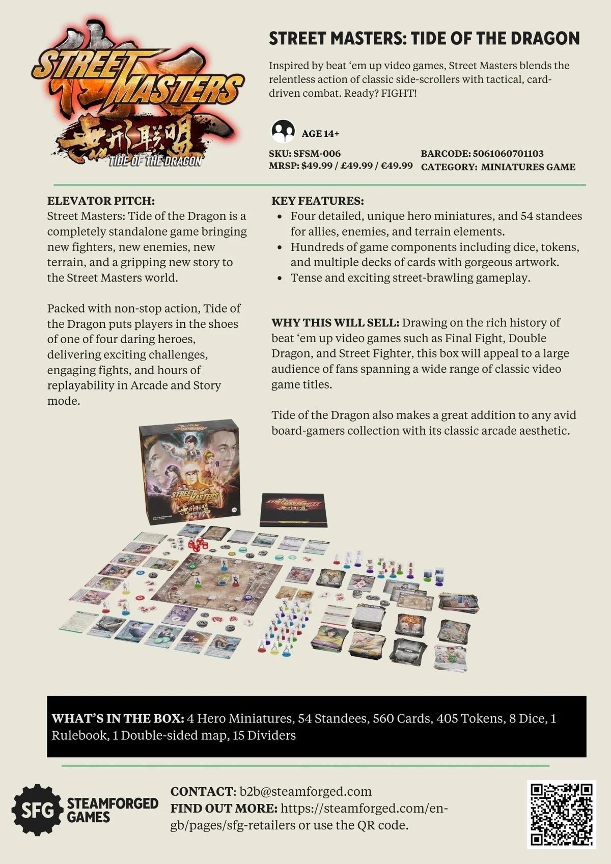 Street Masters II: Tide of the Dragon [Board Game, 1 - 4 Players] Board Game Steamforged Games