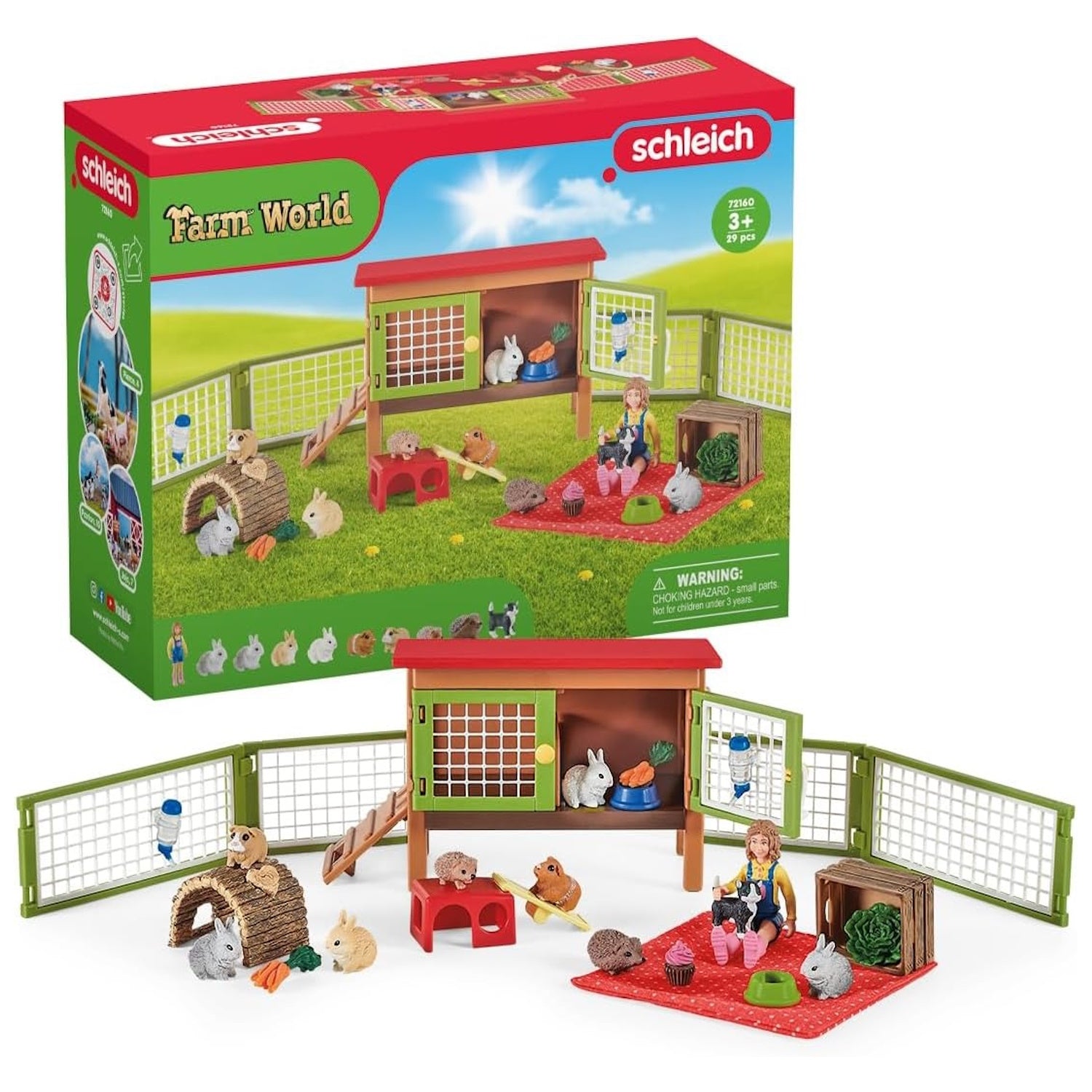 Schleich Farm World: Little Pets Pen & Picnic Playset - 26-Piece Set #72160 Toys & Games Schleich