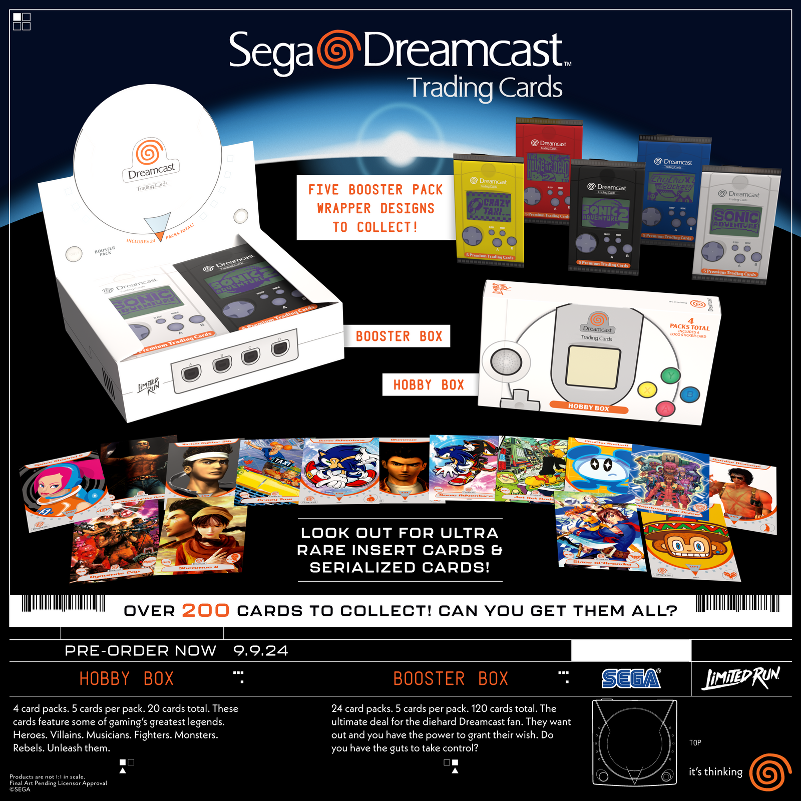 Sega Dreamcast Trading Cards Hobby Box - 4 Packs Memorabilia Limited Run Games