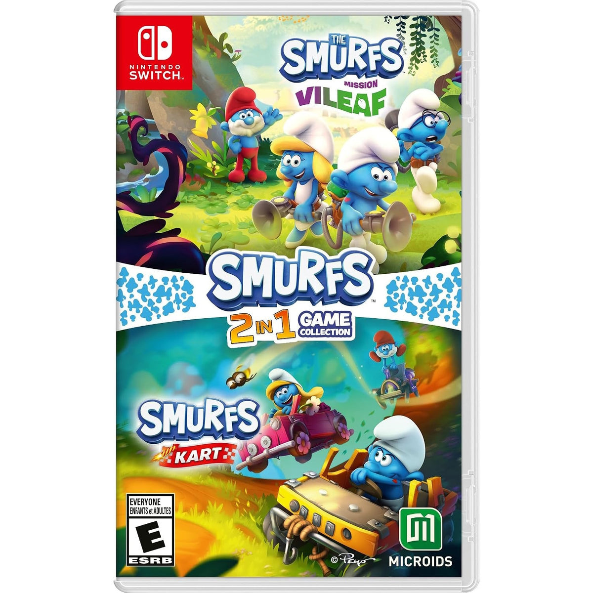 Smurfs 2-In-1 Game Collection: Smurfs Mission Vileaf and Smurfs Kart [Nintendo Switch] Nintendo Switch Video Game Microids