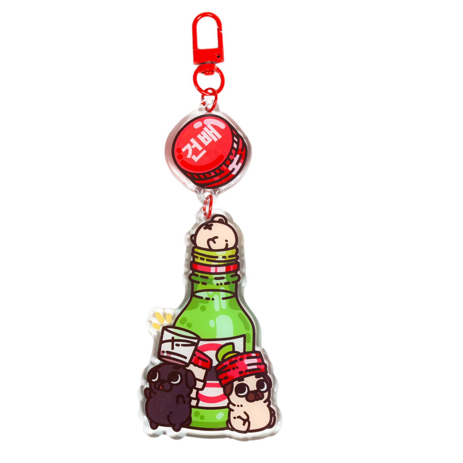 Puglie: Soju Shot Mini Puglies Acrylic Keychain Accessory Puglie