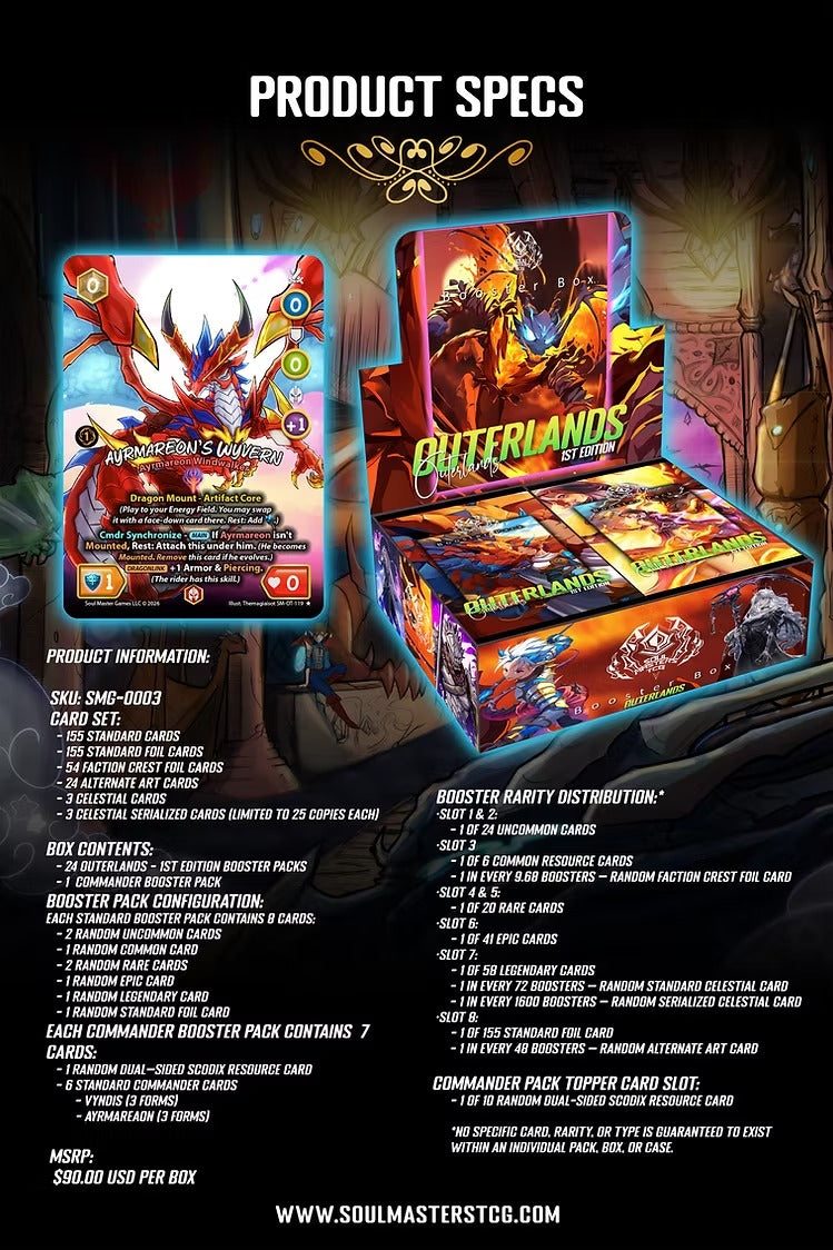 Soul Masters TCG: Outerlands Booster Box - 1st Edition Card Game Soul Masters