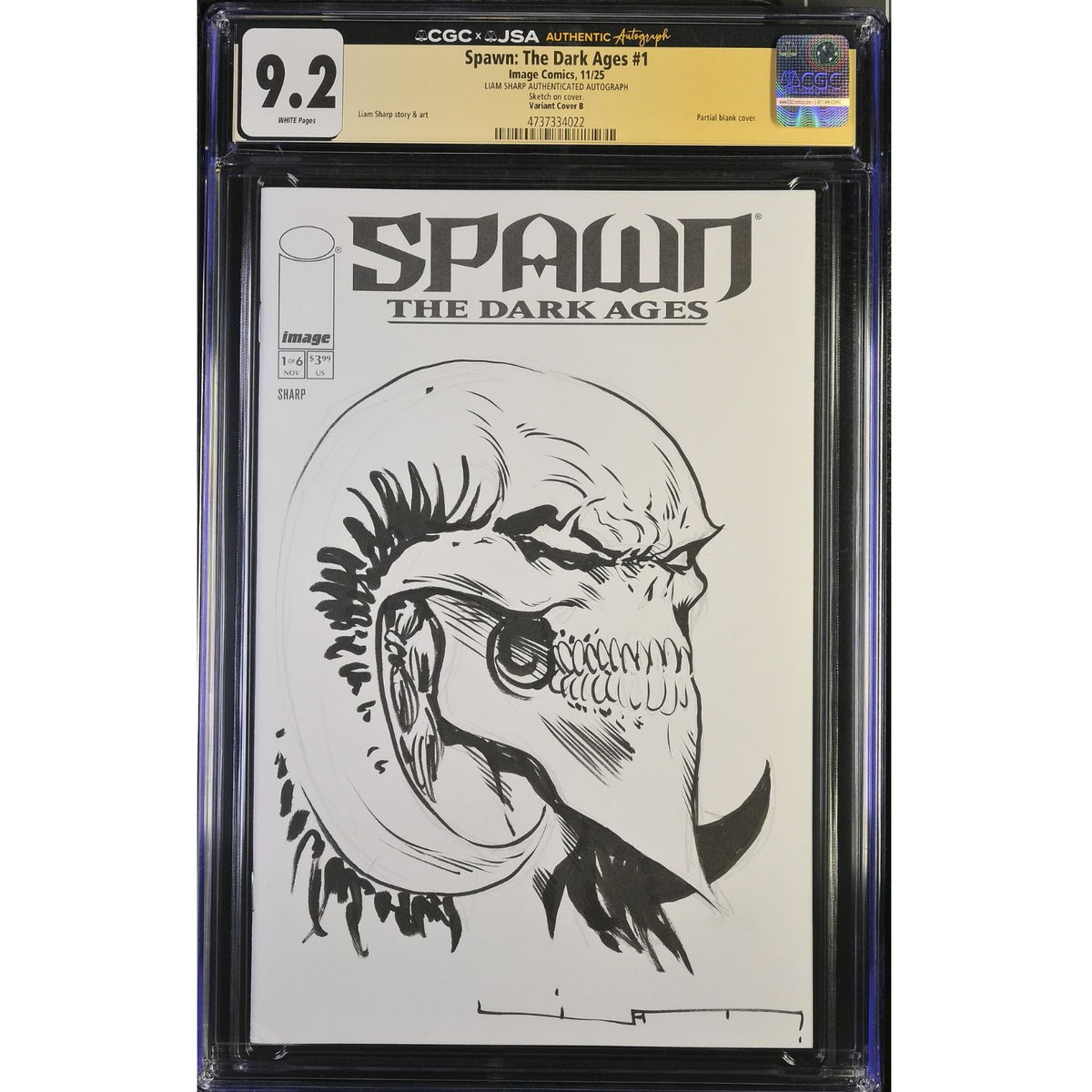 Spawn The Dark Ages: #1 [Liam Sharp CGC 9.2 Signed Original Sketch CVR F - 1:1000] 2025