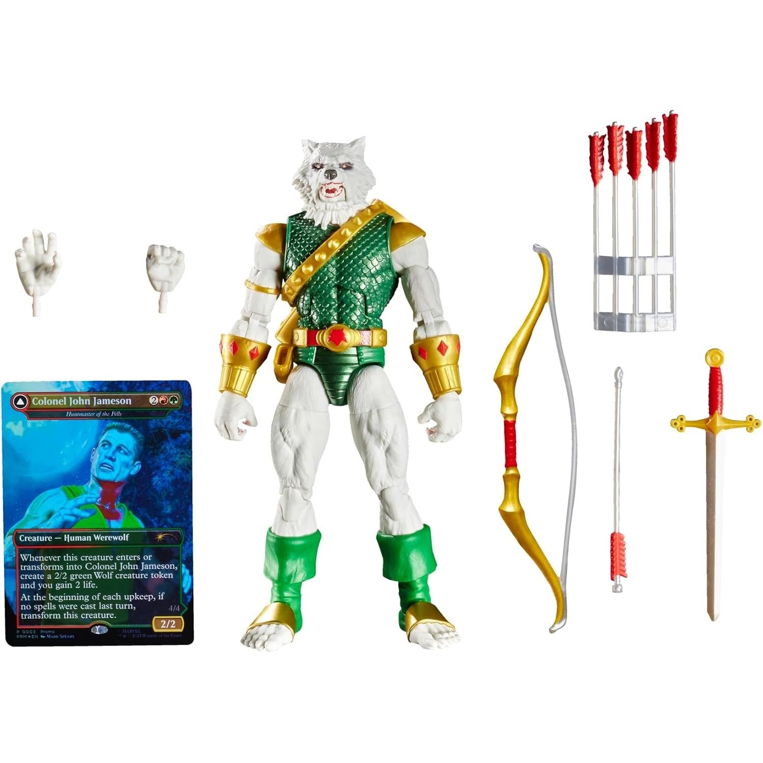 Magic: The Gathering TCG: Spider-Man Legends - Man-Wolf Action Figure & Card Toys & Games Marvel
