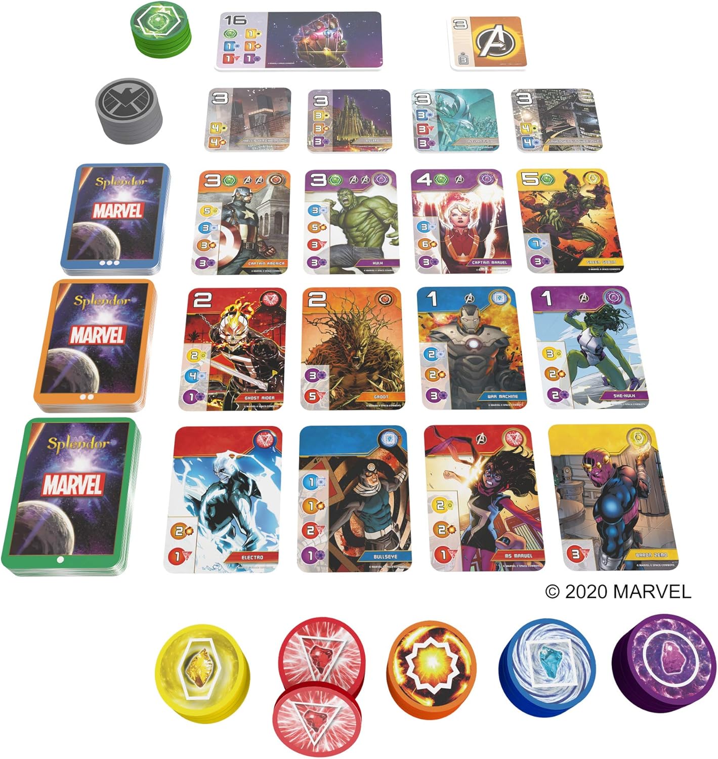Splendor: Marvel [Board Games, 2-4 Players] Board Game Asmodee