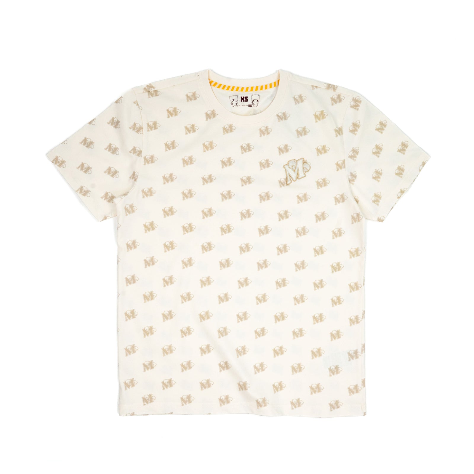 Milk Mocha Bear: Giordano X Milk Mocha Bear: Monogram (Beige) T-Shirts Milk Mocha Bear