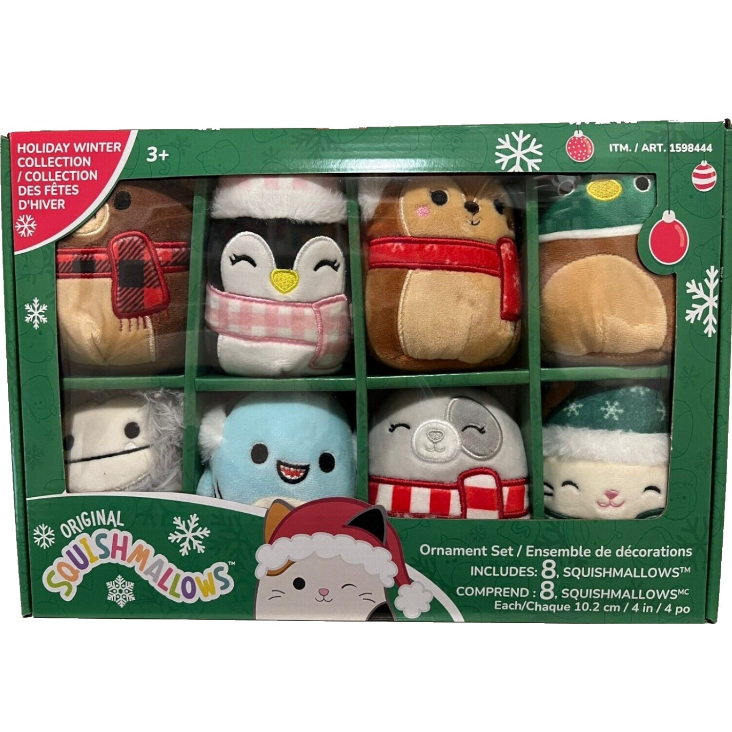 Squishmallows: 8-Pack Holiday Winter 2022 Ornament Collection Plushies Kellytoy