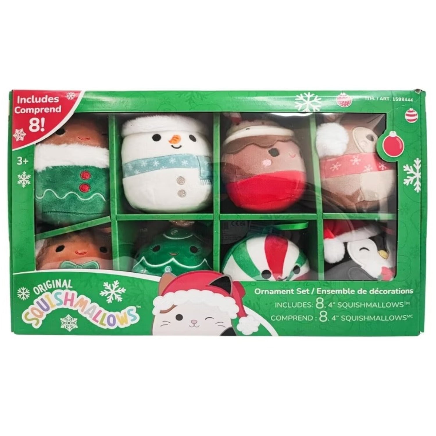 Squishmallows: 8-Pack Holiday Ornament 2023 Set Plushies Kellytoy