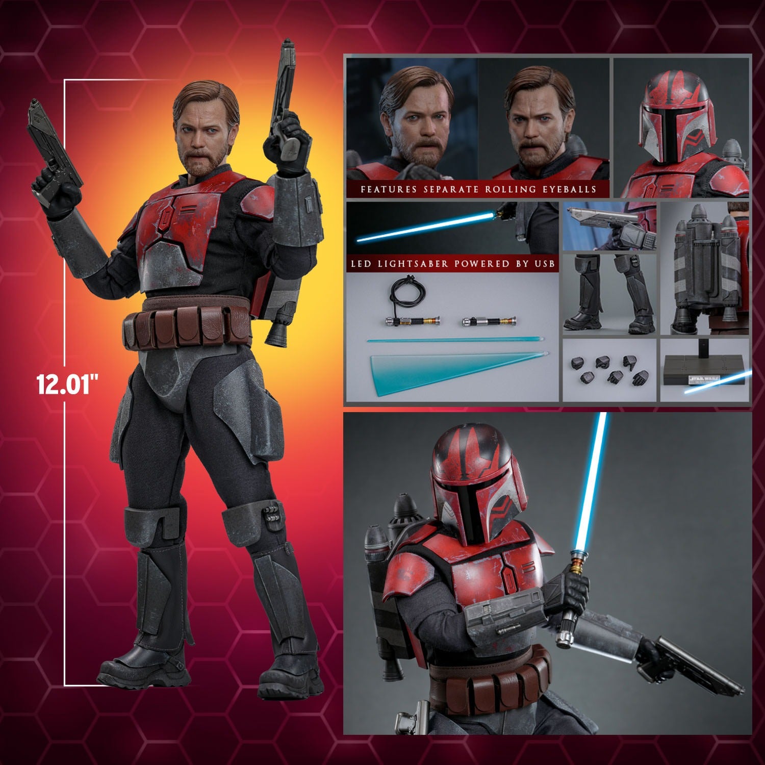 Star Wars: Obi-Wan Mandalorian Armor Scale Figure Toys & Games Hot Toys