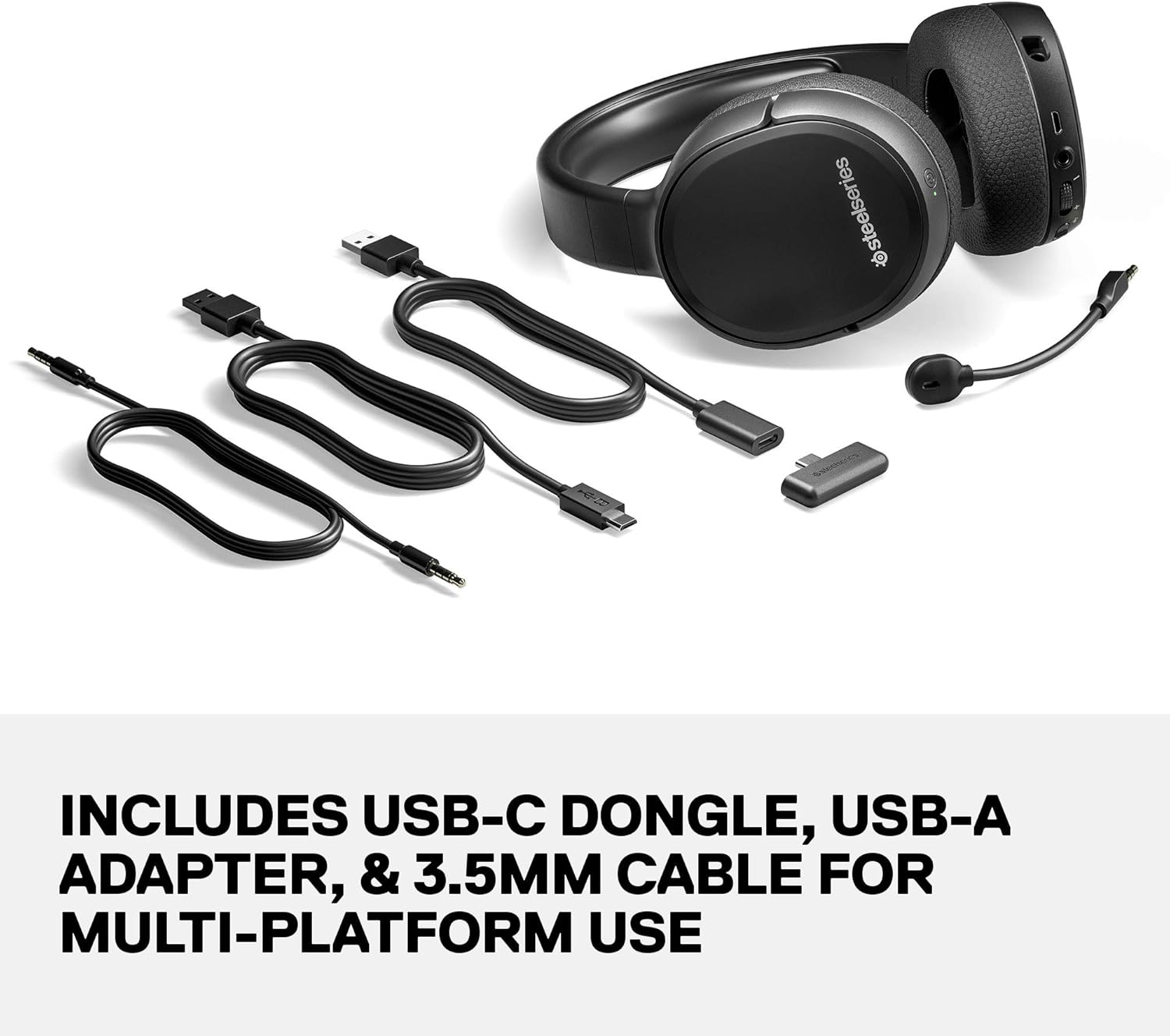 SteelSeries Arctis 1 Wireless Gaming Headset USB-C Detachable Clearcast Microphone for Nintendo Switch and Lite, PC, PS4, Android Black PC Accessories SteelSeries   