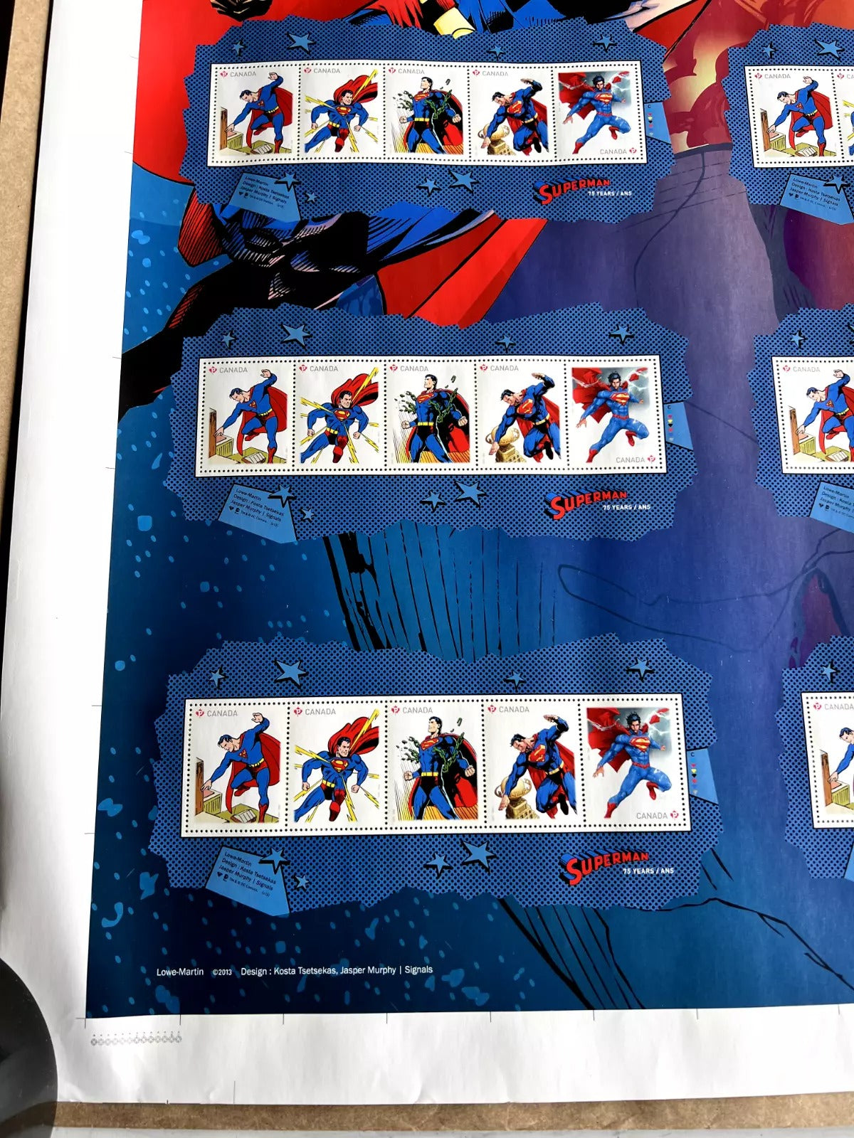 Superman Stamps: Uncut Press Sheet - Limited Edition Memorabilia DC Comics