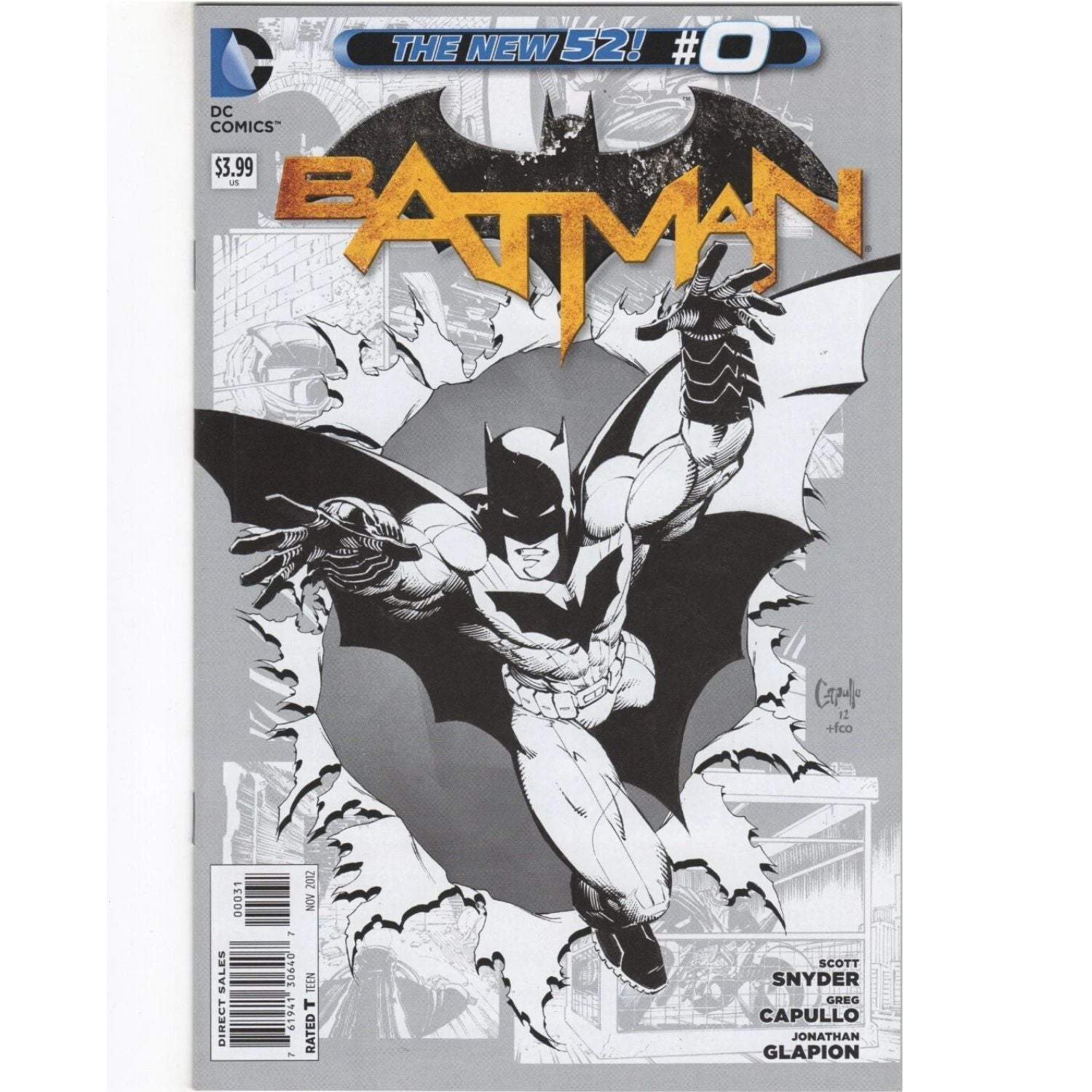 Batman: #0 [Capullo B&W CVR C - 1:100] 2011 Comics DC Comics