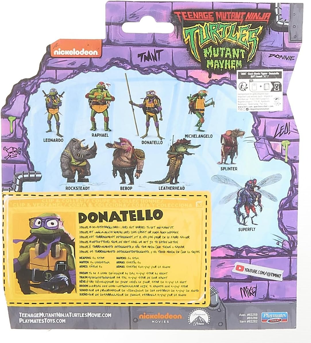 Teenage Mutant Ninja Turtles: Mutant Mayhem Donatello - 4.5" Figure Toys & Games Playmates