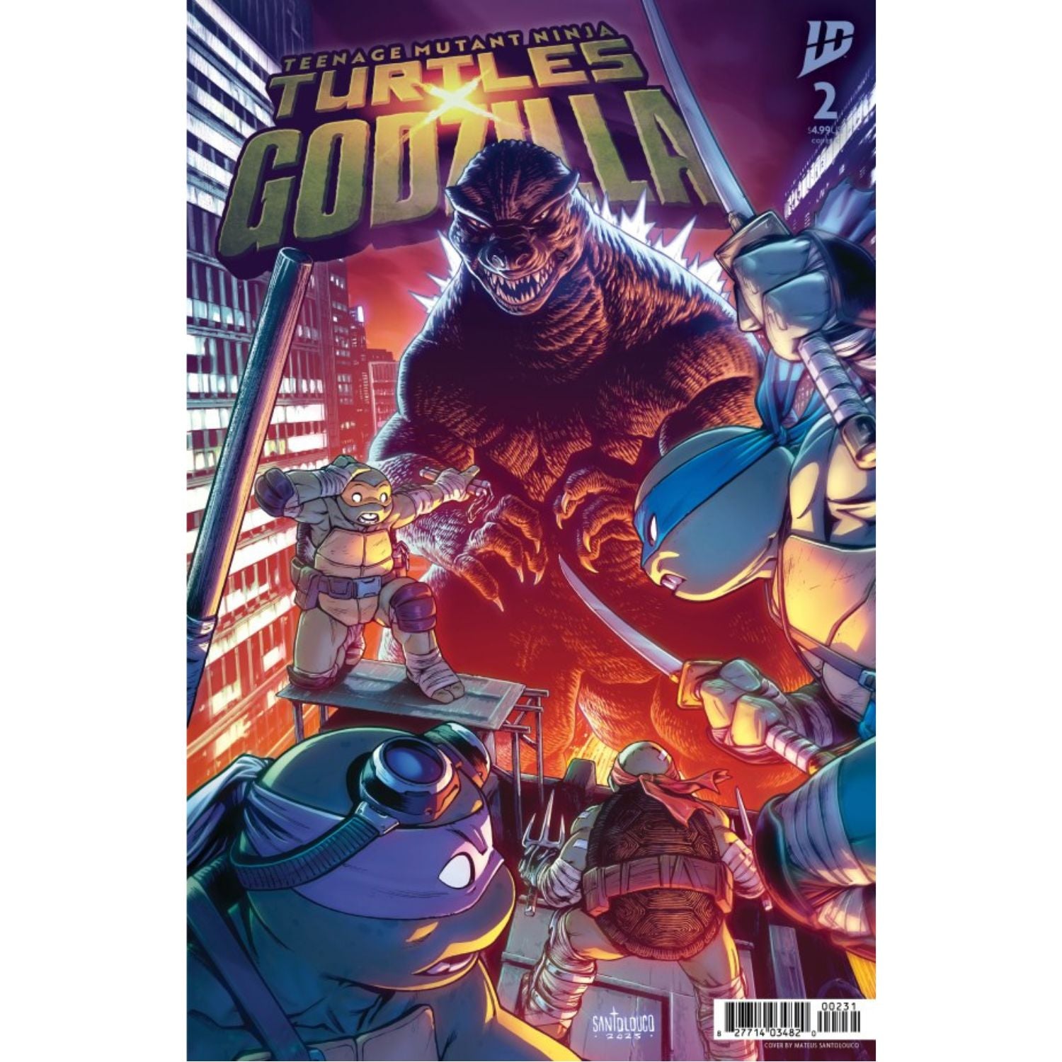 Teenage Mutant Ninja Turtles X Godzilla: #2 [Mateus Santolouco CVR C] 2025 Comics IDW Publishing