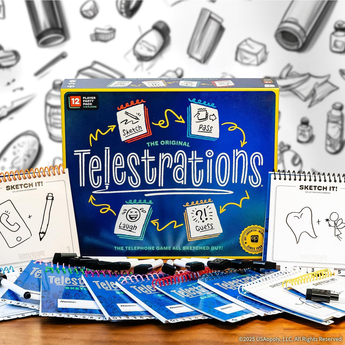 Telestrations 12 Player Party Pack - 2025 Refresh [Board Game, 4-12 Players] Board Game OPGames
