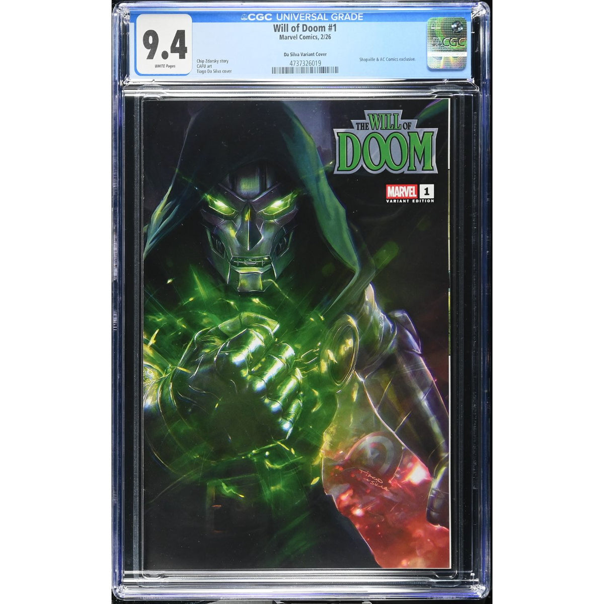 The Will Of Doom: #1 [Tiago da Silva CGC 9.4 AC Comics/Shopville Exclusive CVR] 2026 Comics Marvel Comics