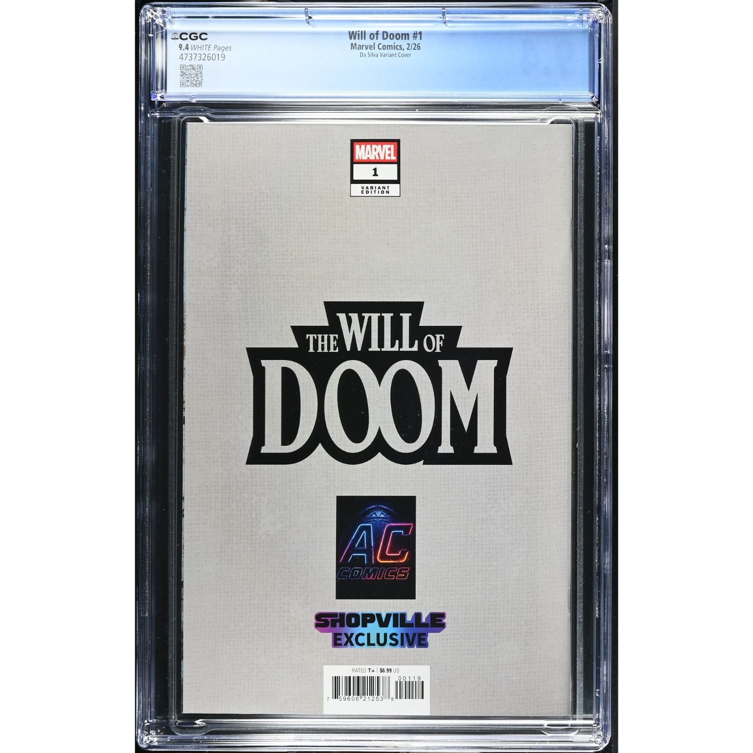 The Will Of Doom: #1 [Tiago Da Silva CGC 9.4 AC Comics/Shopville Exclusive CVR] 2026 Comics Marvel Comics