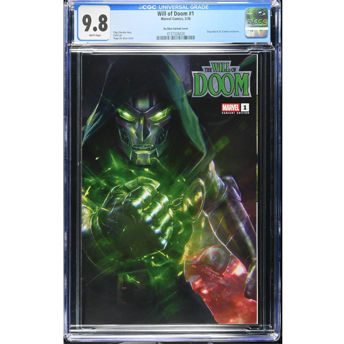 The Will Of Doom: #1 [Tiago da Silva CGC 9.8 AC Comics/Shopville Exclusive CVR] 2026 Comics Marvel Comics