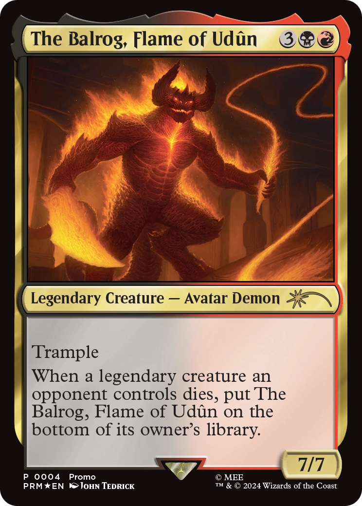 Magic: The Gathering TCG: Tales of Middle Earth Promo Set - Gandalf/Frodo/Balrog/Gollum Card Game Wizards of the Coast