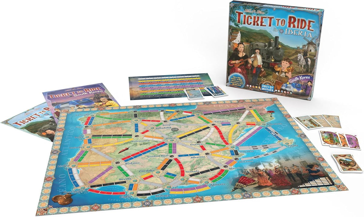 Ticket to Ride: Iberia and South Korea [Board Game, 2 - 4 Players] Board Game Days of Wonder