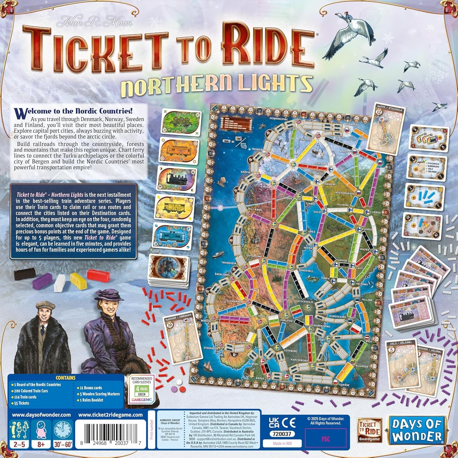 Ticket to Ride: Northern Lights [Board Game, 2-5 Players] Board Game Days of Wonder