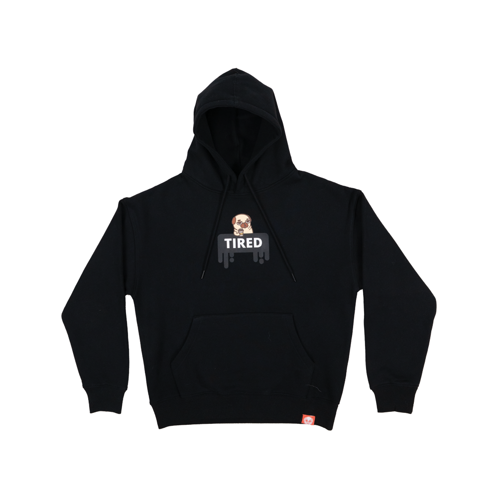 Puglie: Tired Hoodie Clothing and Apparel Puglie