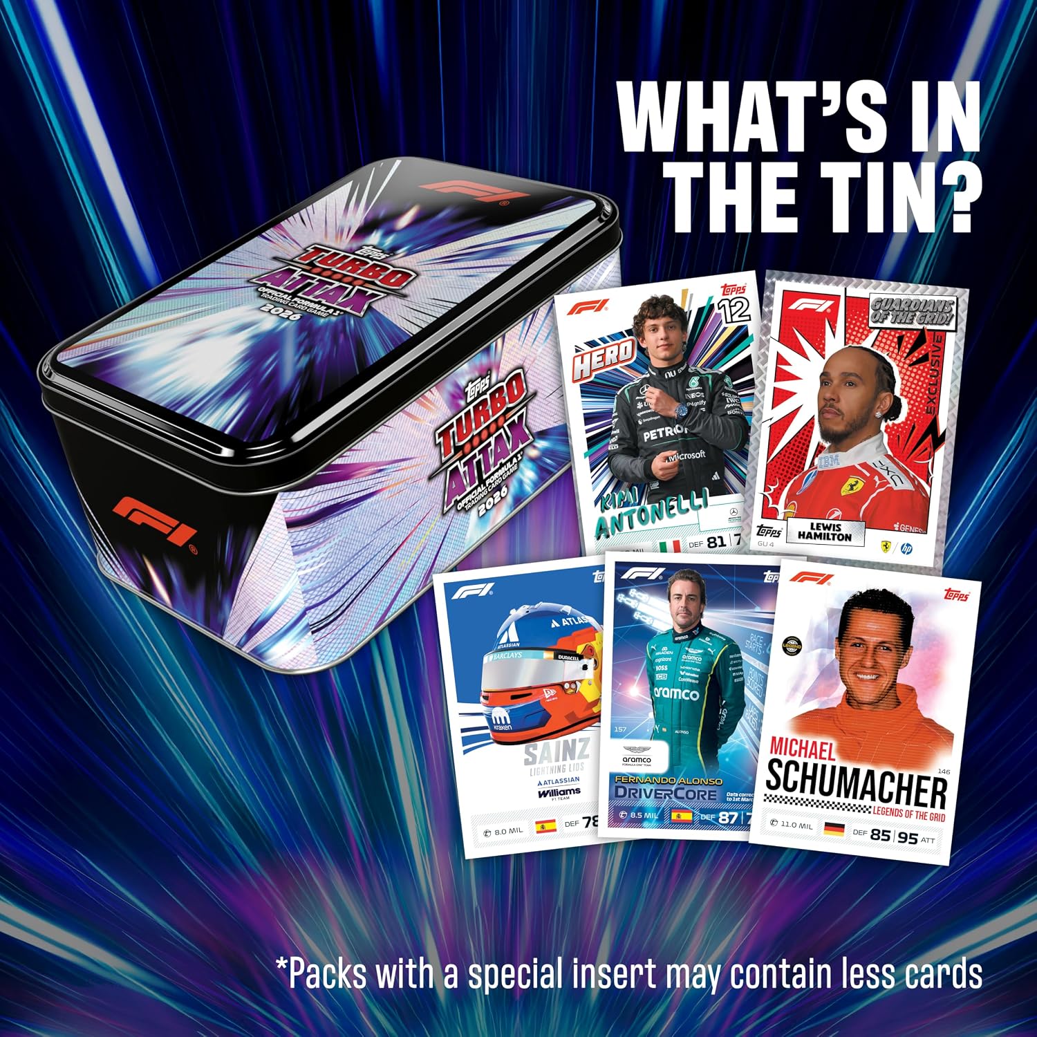 Topps: 2026 Turbo Attax Formula 1 Super Tin (6 Packs) Sports Cards Topps