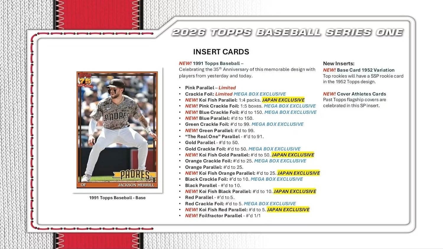 Topps: 2026 Series 1 Baseball Hanger Box Sports Cards Topps