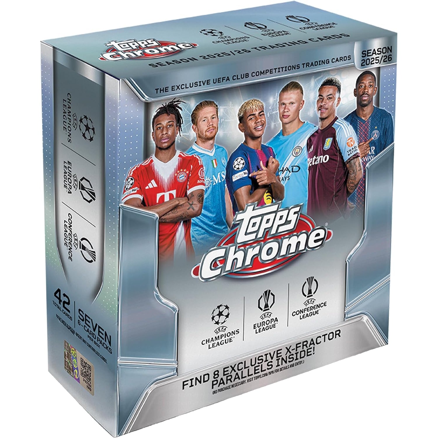 Topps: 2025-26 Chrome UEFA Club Competitions - Mega Box (7 Packs) Sports Cards Topps