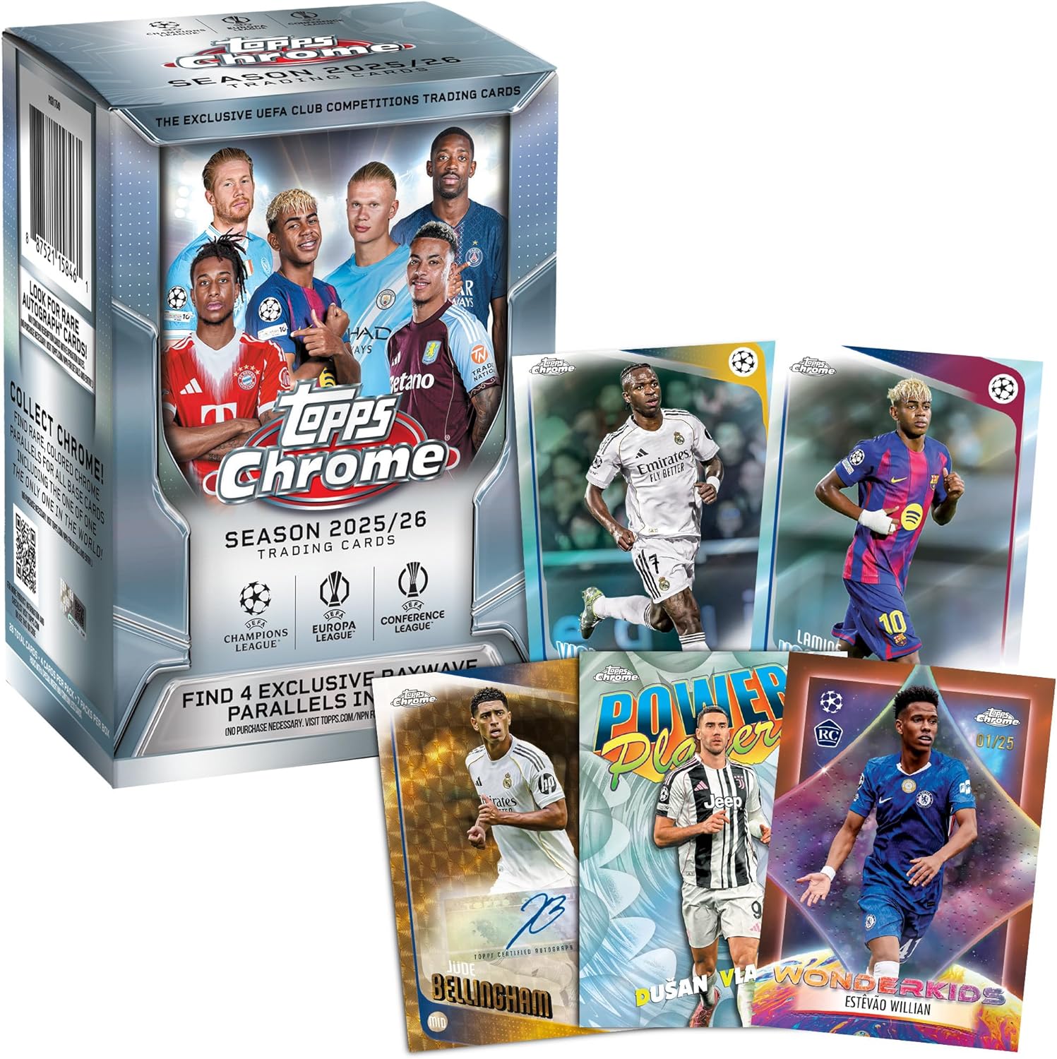 Topps: 2025-26 Chrome UEFA Club Competitions - Blaster Box (7 Packs) Sports Cards Topps