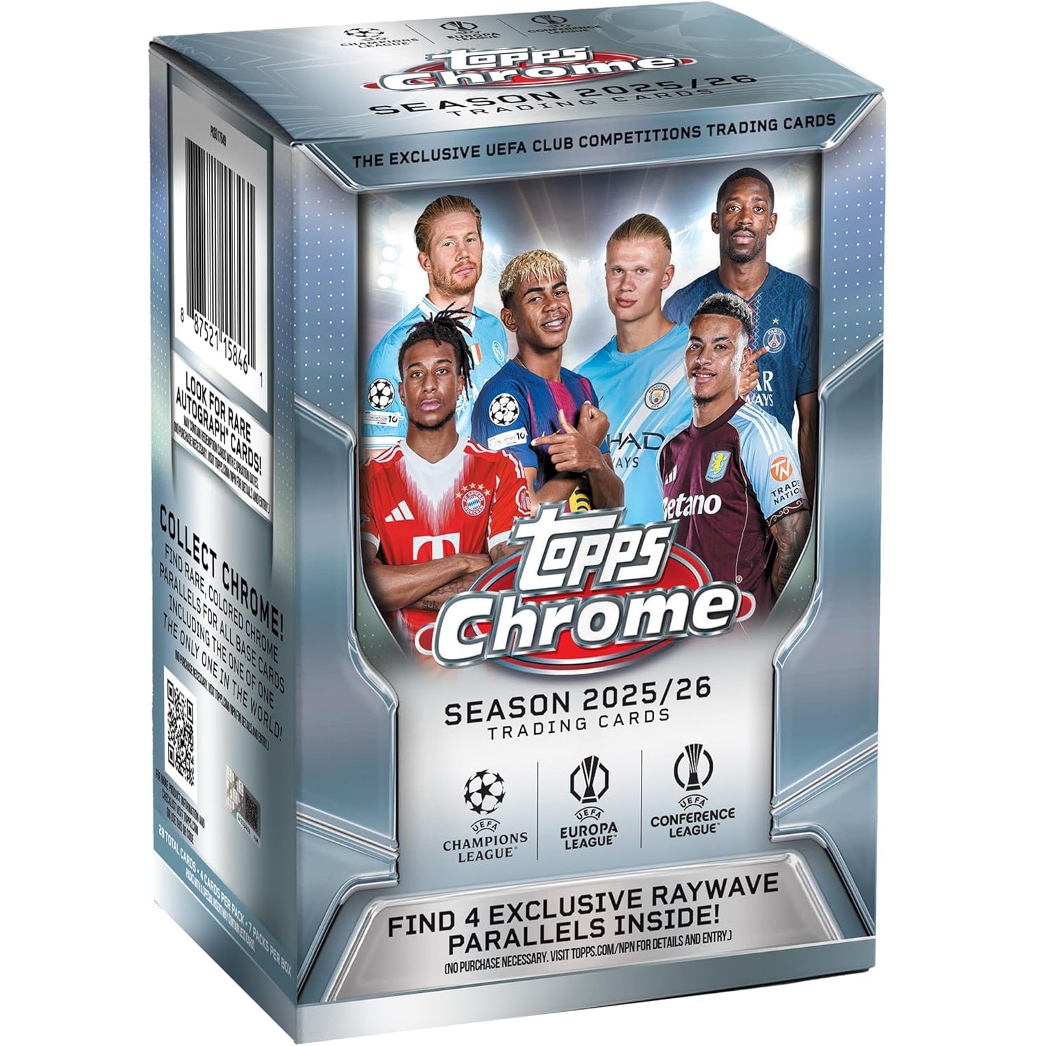 Topps: 2025-26 Chrome UEFA Club Competitions - Blaster Box (7 Packs) Sports Cards Topps
