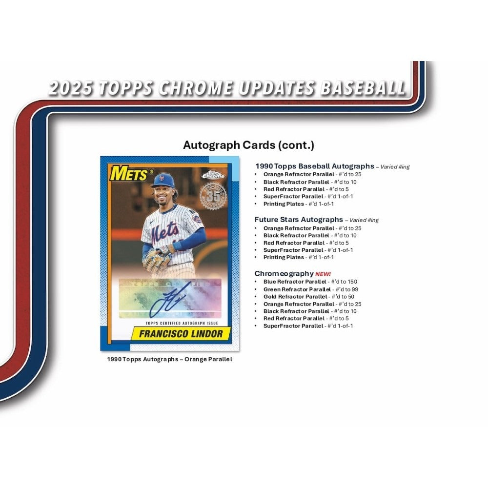 Topps: 2025 Chrome Update Series Baseball Mega Box - 7 Packs Sports Cards Topps