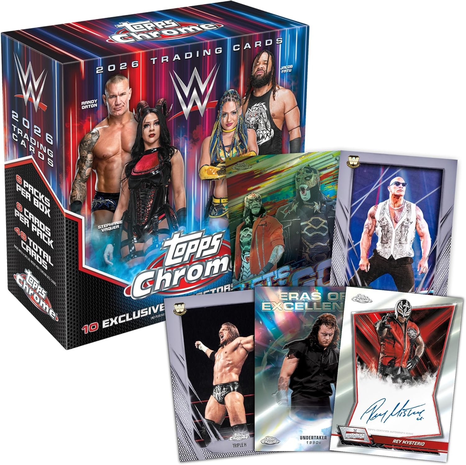 Topps: 2026 Chrome WWE - Mega Box (6 packs) Sports Cards Topps