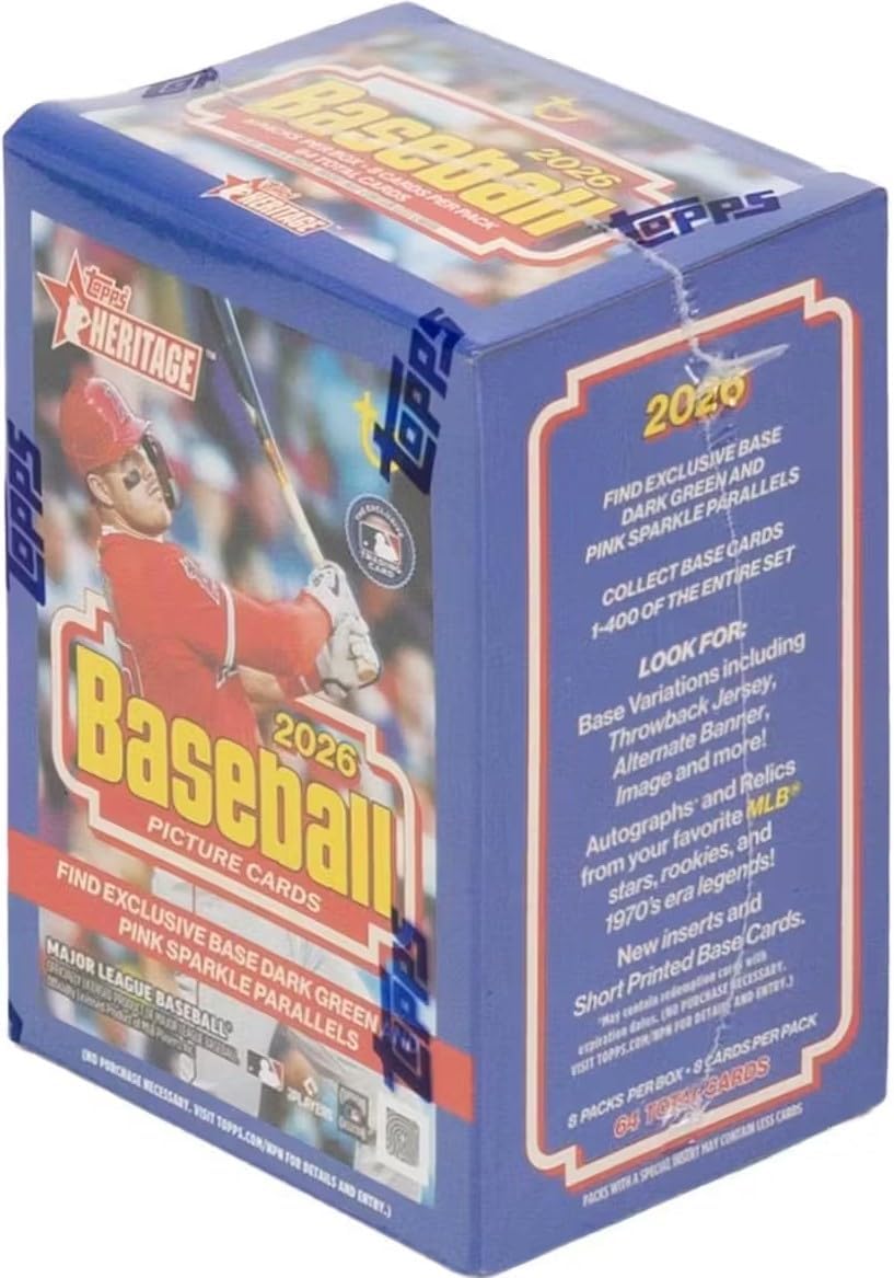 Topps: 2026 Heritage Baseball Blaster Box - 8 Packs Sports Cards Topps