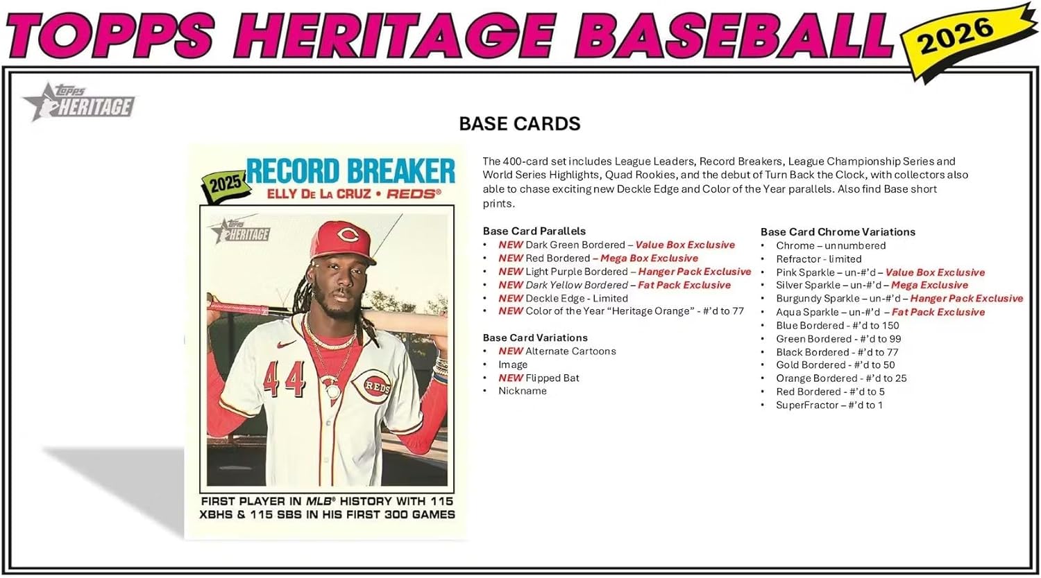 Topps: 2026 Heritage Baseball Blaster Box - 8 Packs Sports Cards Topps