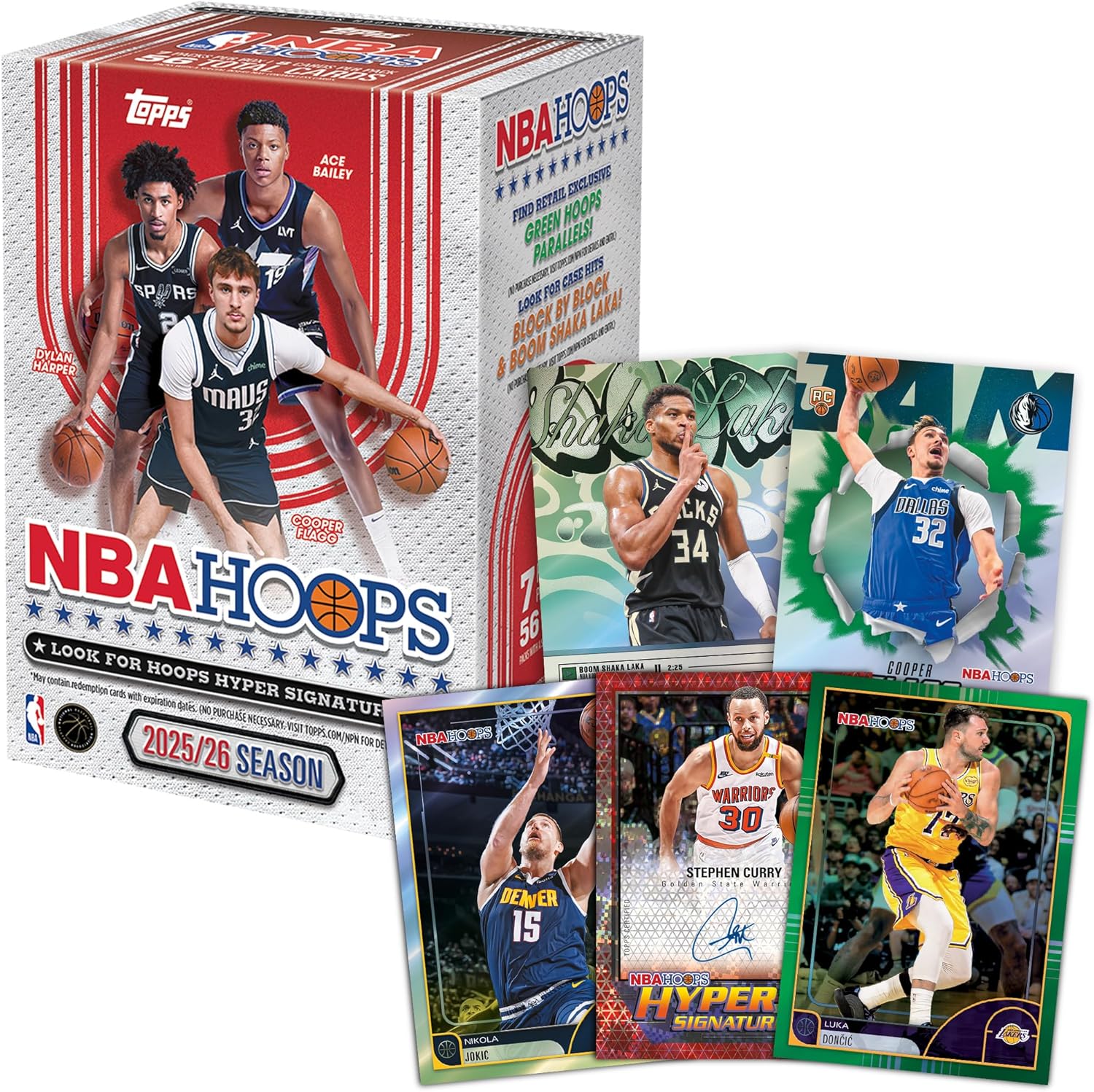 Topps: 2025-26 Hoops Basketball - Blaster Box (7 Packs) Sports Cards Topps
