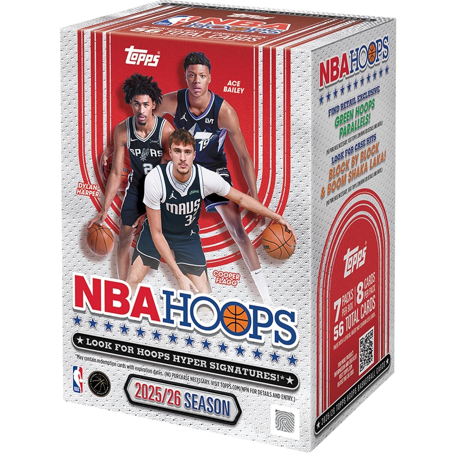 Topps: 2025-26 Hoops Basketball - Blaster Box (7 Packs) Sports Cards Topps