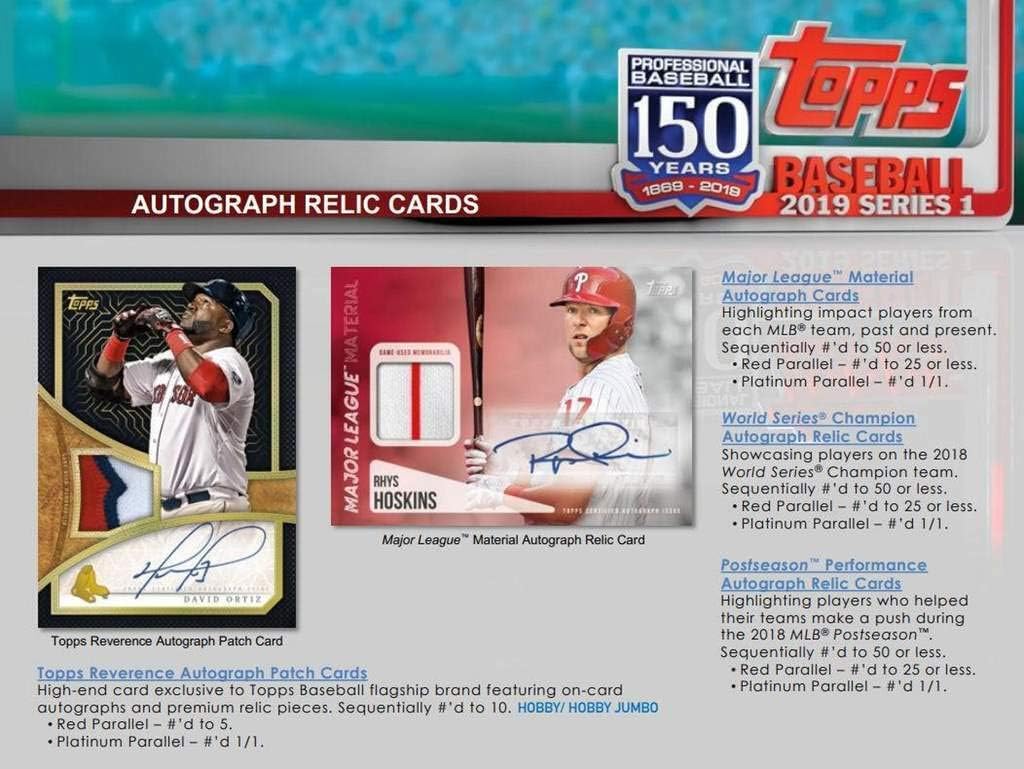 Topps: 2019 Series 1 Baseball Hanger Box Sports Cards Topps