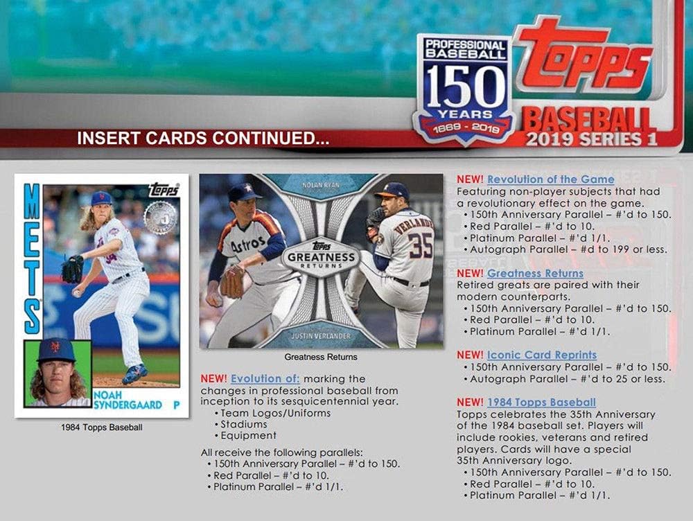 Topps: 2019 Series 1 Baseball Hanger Box Sports Cards Topps