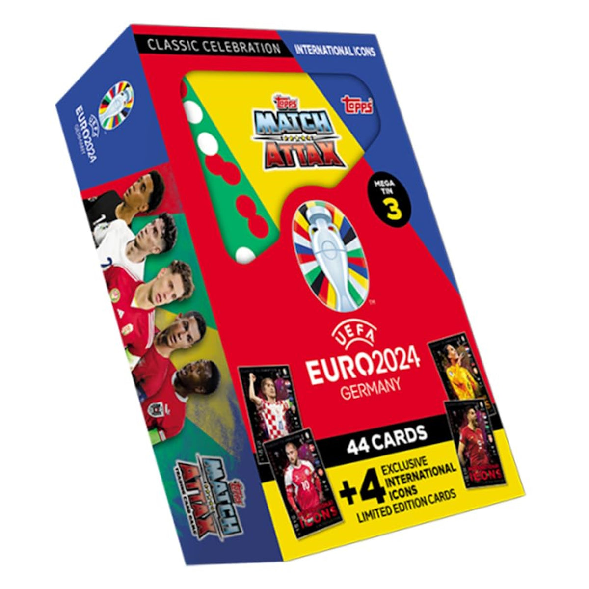 Topps: 2024 Match Attax Euros Mega Tin 3 - International Icons Card Game Topps