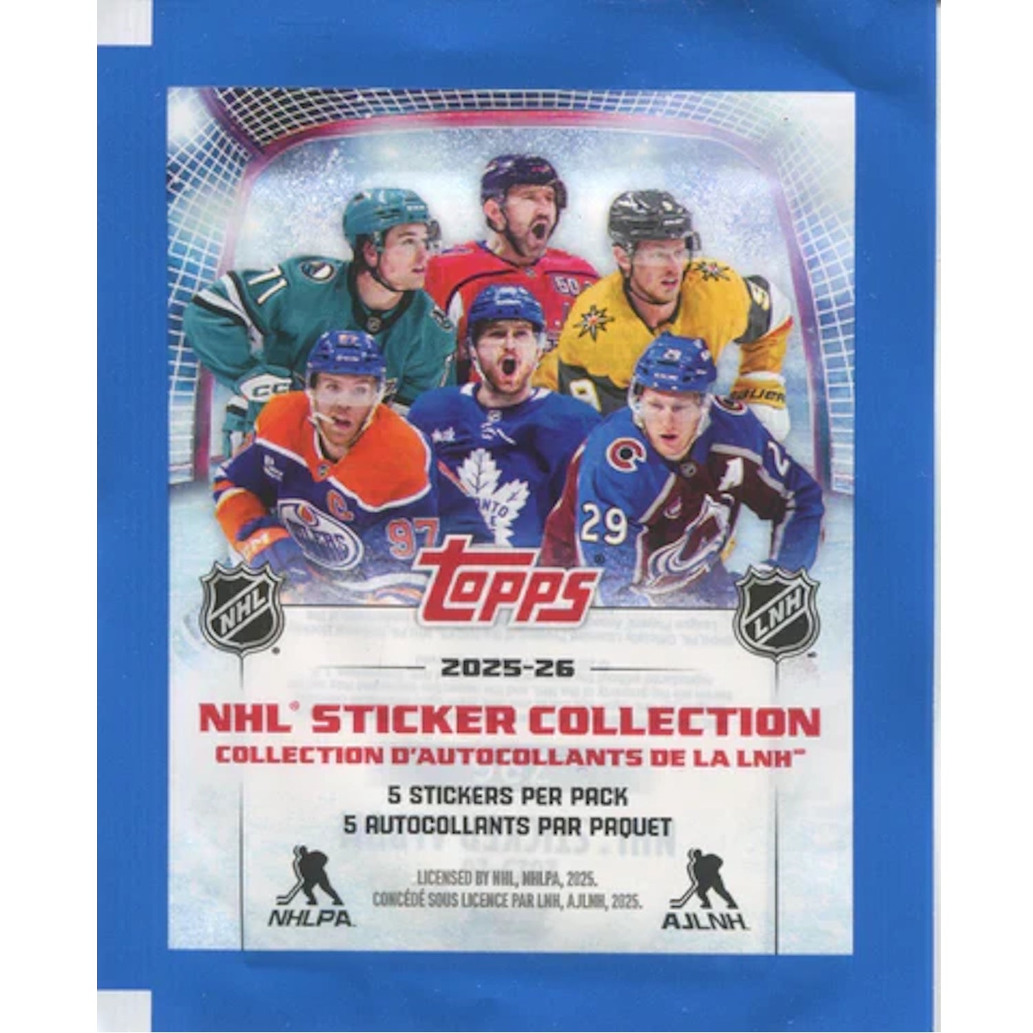 Topps: 2025-26 NHL Sticker Collection - Sticker Pack (5 Stickers) Card Game Topps