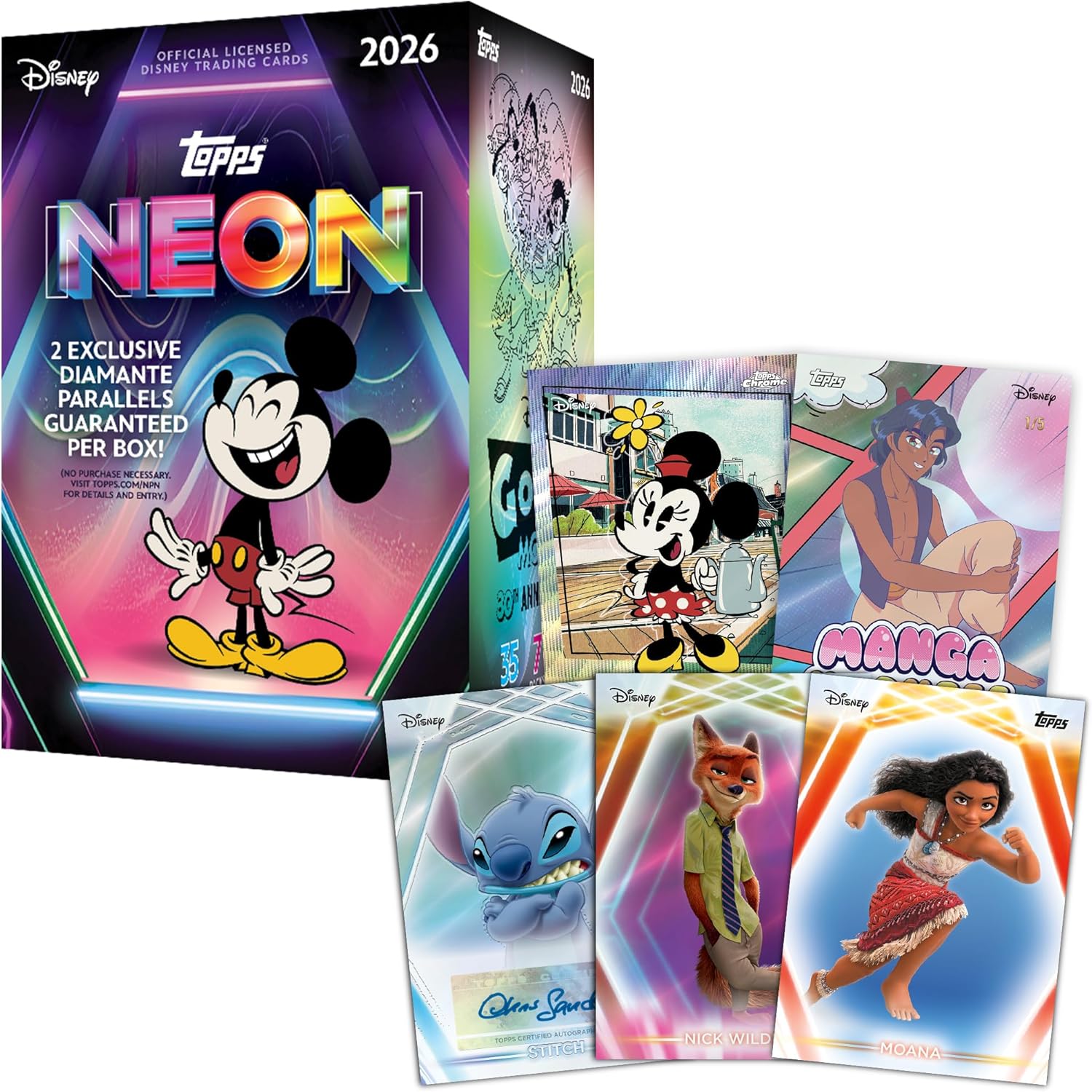 Topps: 2026 Neon Disney Blaster Box - 7 Packs Sports Cards Topps